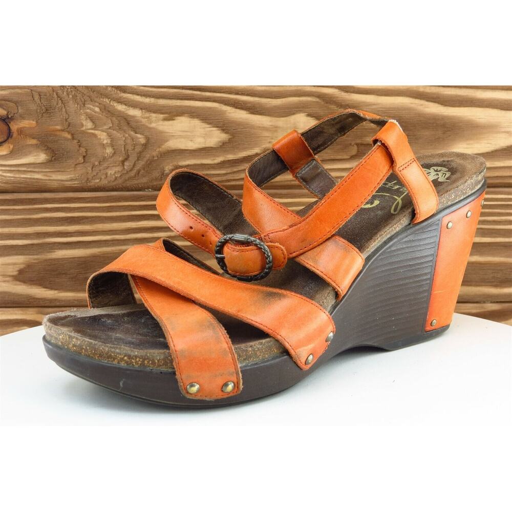 Dansko Sz 40 M Orange Strappy Leather Women Sandals 1907847800